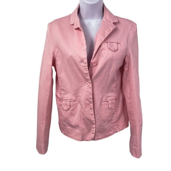 Vintage Duckhead Long Sleeve Stretchy Cotton Pink Blazer Jacket Coat Medium - Picture 1 of 6